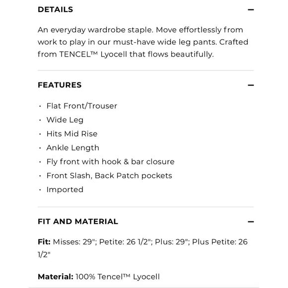 Talbots NWT khaki flowy wide leg tencel pant size 10 - Picture 10 of 11